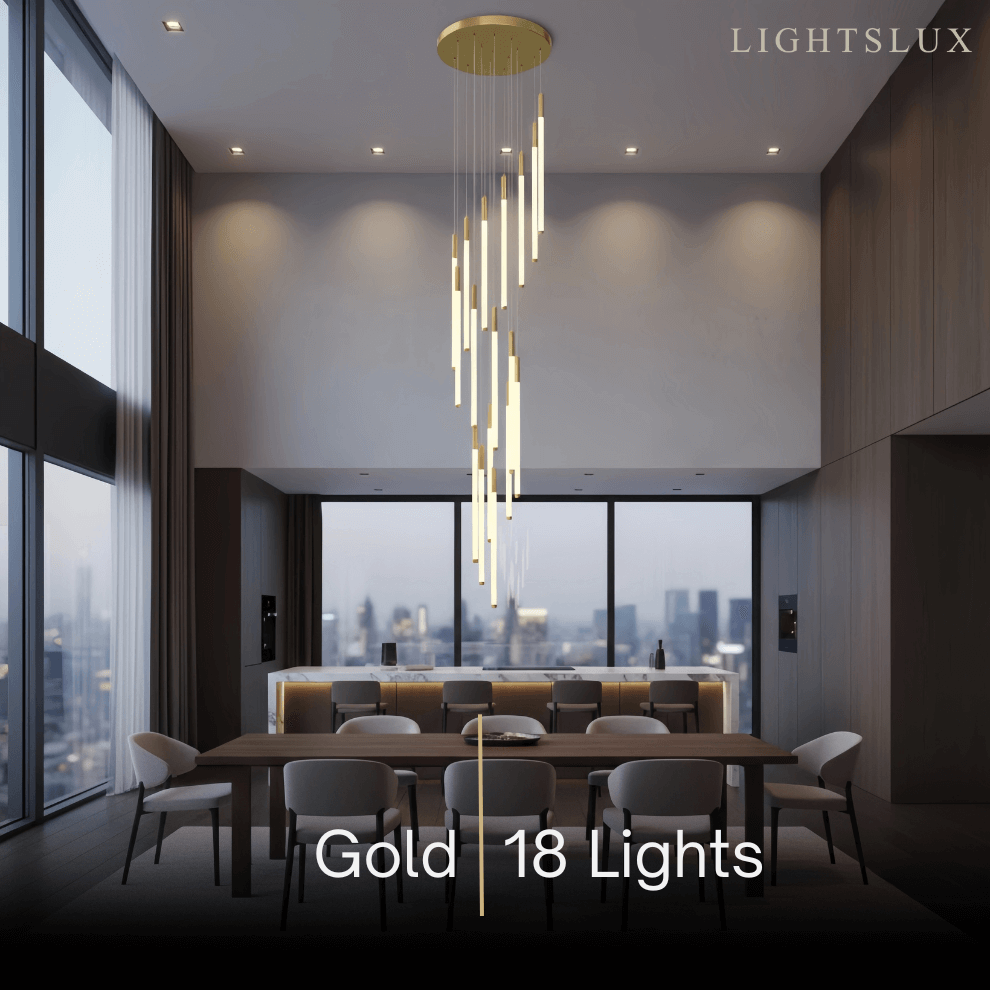 Nebula Multi-Tier Modern Chandelier - Waterfall Design for Staircases & High Ceilings