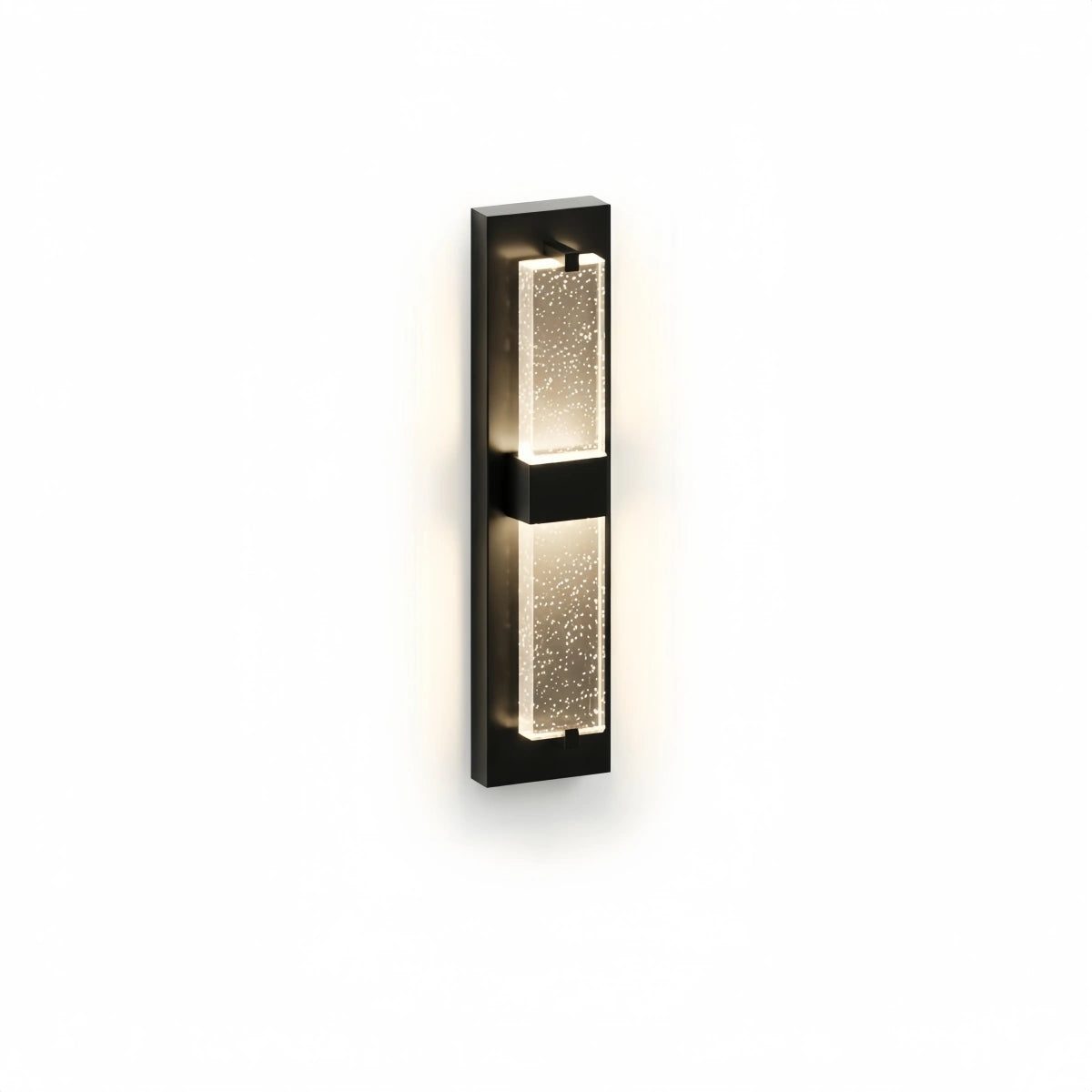 Arcato Modern Outdoor Wall Sconce with Crystal Acrylic Accents - Sleek Black Finish