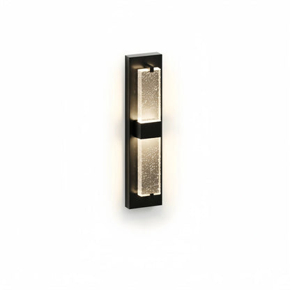 Arcato Modern Outdoor Wall Sconce with Crystal Acrylic Accents - Sleek Black Finish
