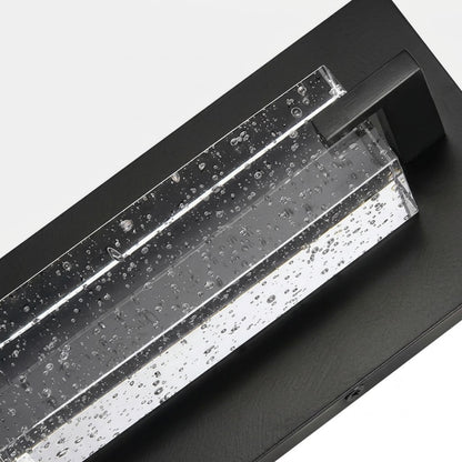 Arcato Modern Outdoor Wall Sconce with Crystal Acrylic Accents - Sleek Black Finish