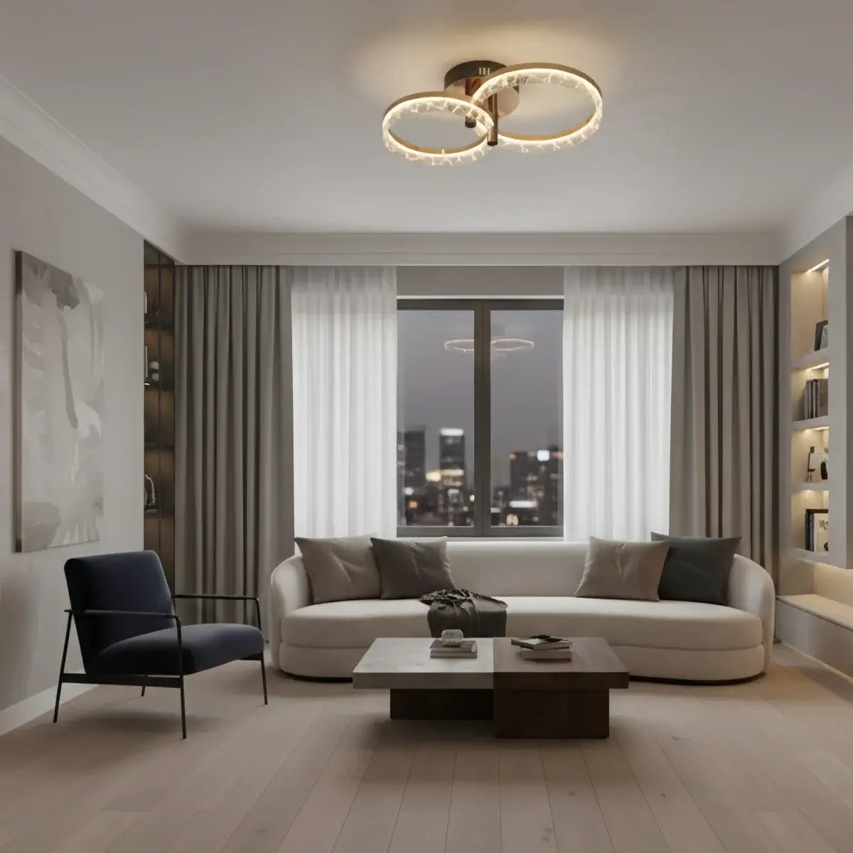 Modern Surface Mount Ceiling Light – Dimmable LED Light for Bedroom/Living Room