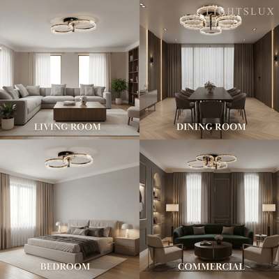 Modern Surface Mount Ceiling Light – Dimmable LED Light for Bedroom/Living Room