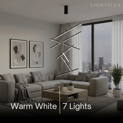 Sculptural Modern Chandelier – Aluminum & Silica Gel LED Halo Light for Living Room 