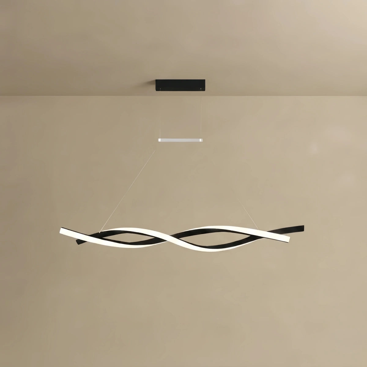 Arcato Modern Wave Design Pendant – Matte Black LED 