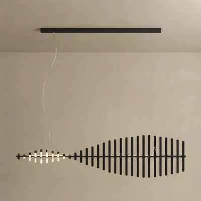 Adjustable Stacked Pendant Light – Black Ash Iron Acrylic Aluminum for Kitchen Island