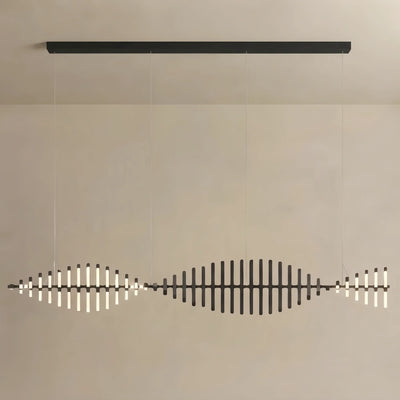 Arcato Modern Adjustable Stacked Pendant Light – Black Ash Iron Acrylic Aluminum 