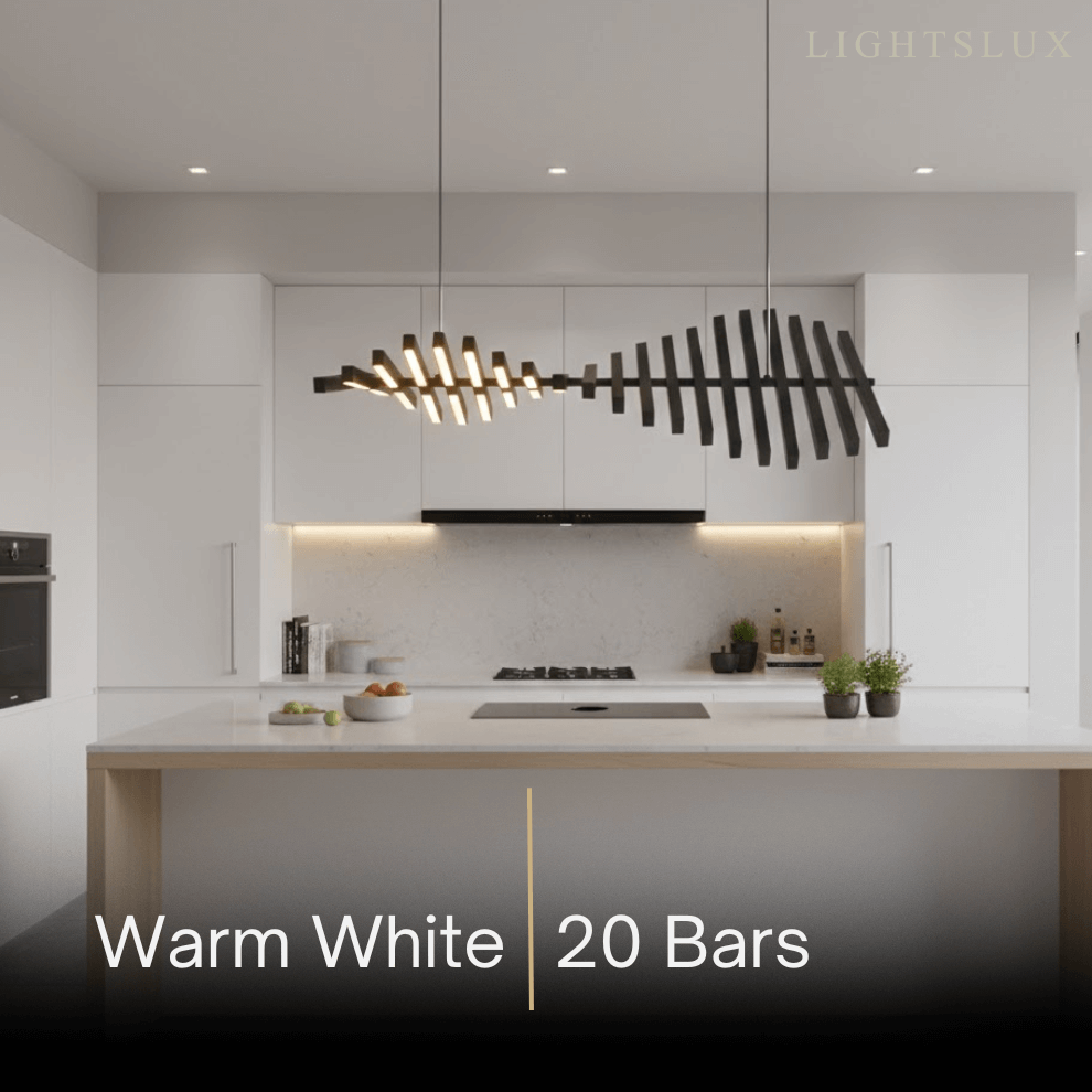 Modern Adjustable Stacked Pendant Light – Black Ash Iron Acrylic Aluminum for Kitchen Island