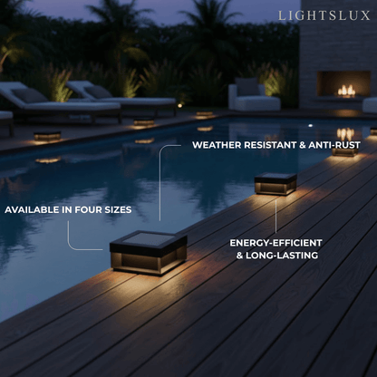 Modern Solar Rectangle Ground Light – Stainless Steel Pathway & Garden Light
