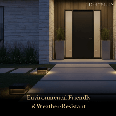 Modern Solar Rectangle Ground Light – Stainless Steel Pathway & Garden Light