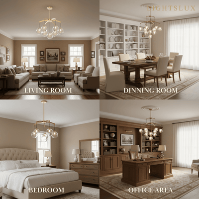 Royal Globe Chandelier – Solid Brass Brushed Gold Dimmable for Living Room