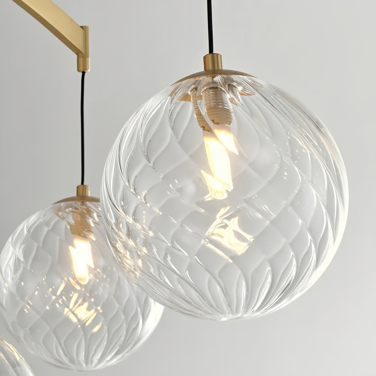 Royal Globe Chandelier – Solid Brass Brushed Gold Dimmable for Living Room