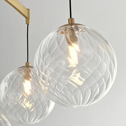 Royal Globe Chandelier – Solid Brass Brushed Gold Dimmable for Living Room