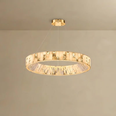Ring Chandelier – Brushed Gold Stainless Steel Framea