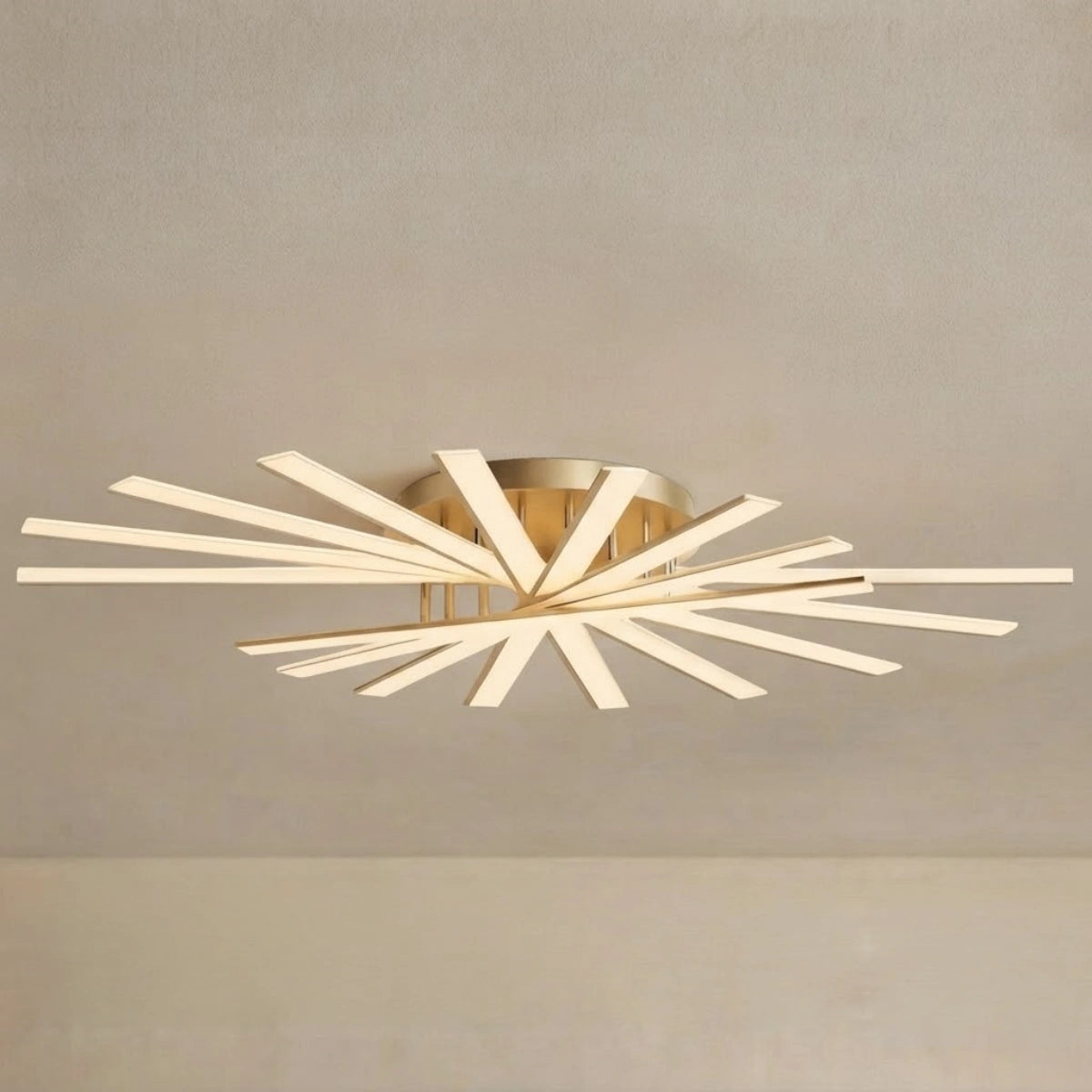 Nebula Modern Geometric Linear Ceiling Light – Black Ash/Metallic Gold for Living Room