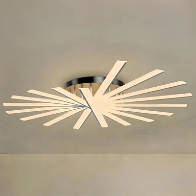 Nebula Modern Geometric Linear Ceiling Light – Black Ash/Metallic Gold for Living Room