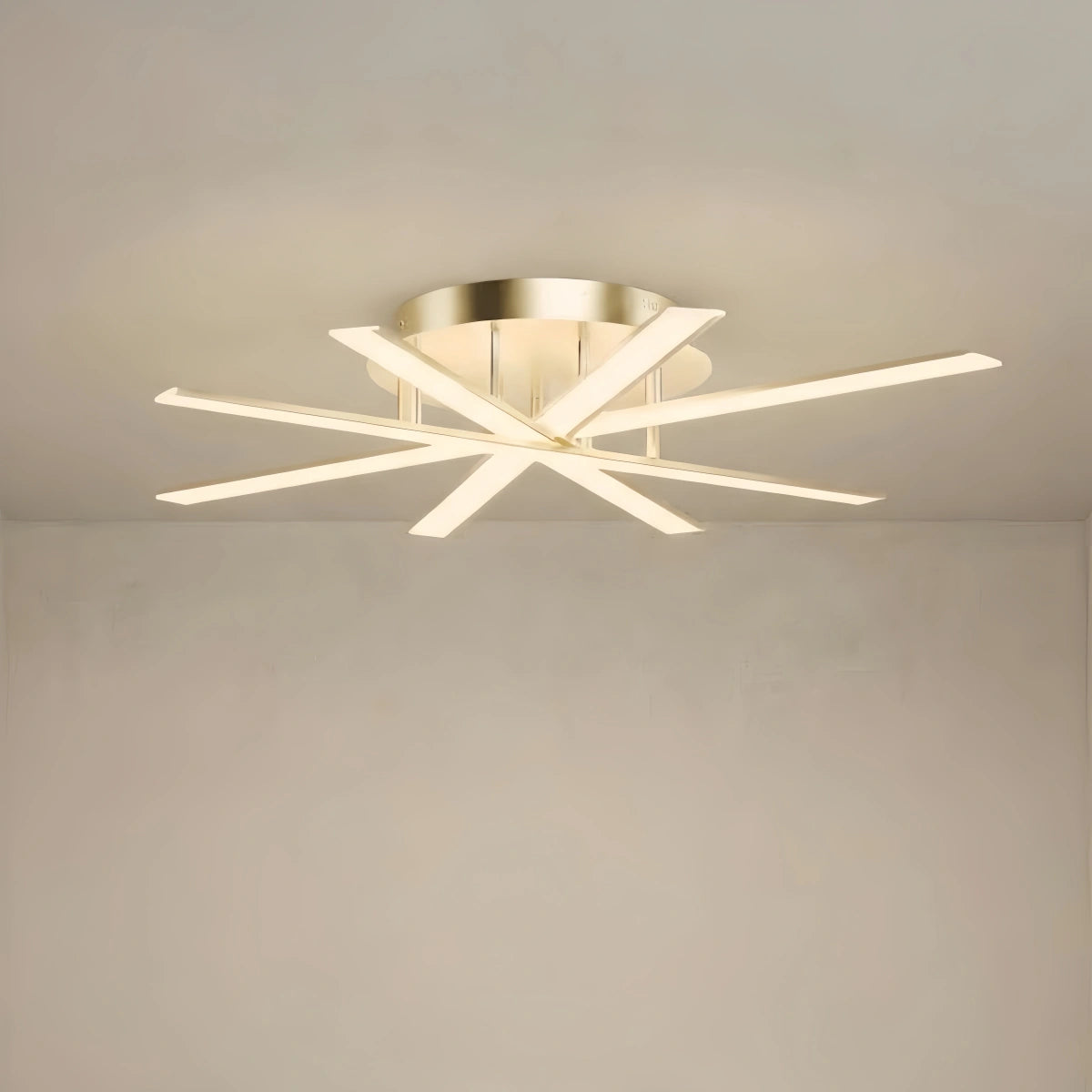 Nebula Modern Geometric Linear Ceiling Light – Black Ash/Metallic Gold for Living Room