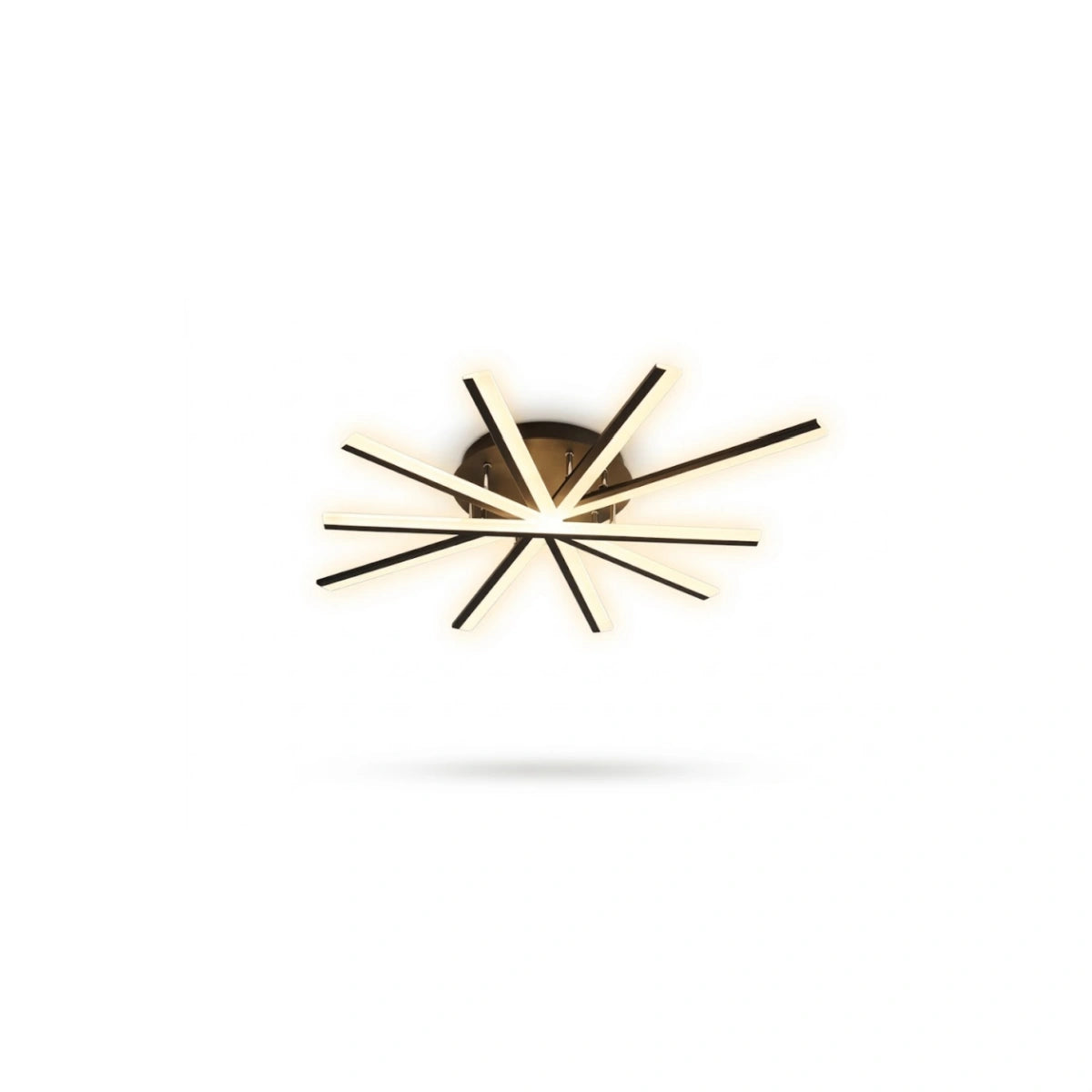 Nebula Modern Geometric Linear Ceiling Light – Black Ash/Metallic Gold for Living Room