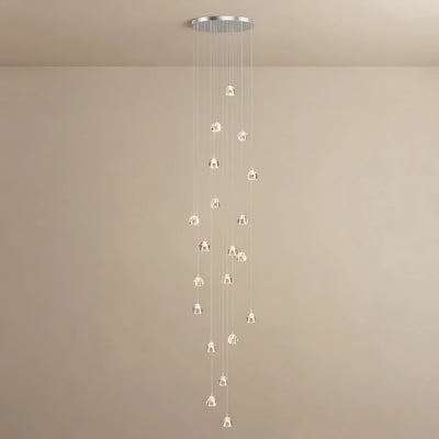 Excelis Royal Crystal Chandelier – Clear Sparkling Crystals with Warm Ambient Glow Living Room
