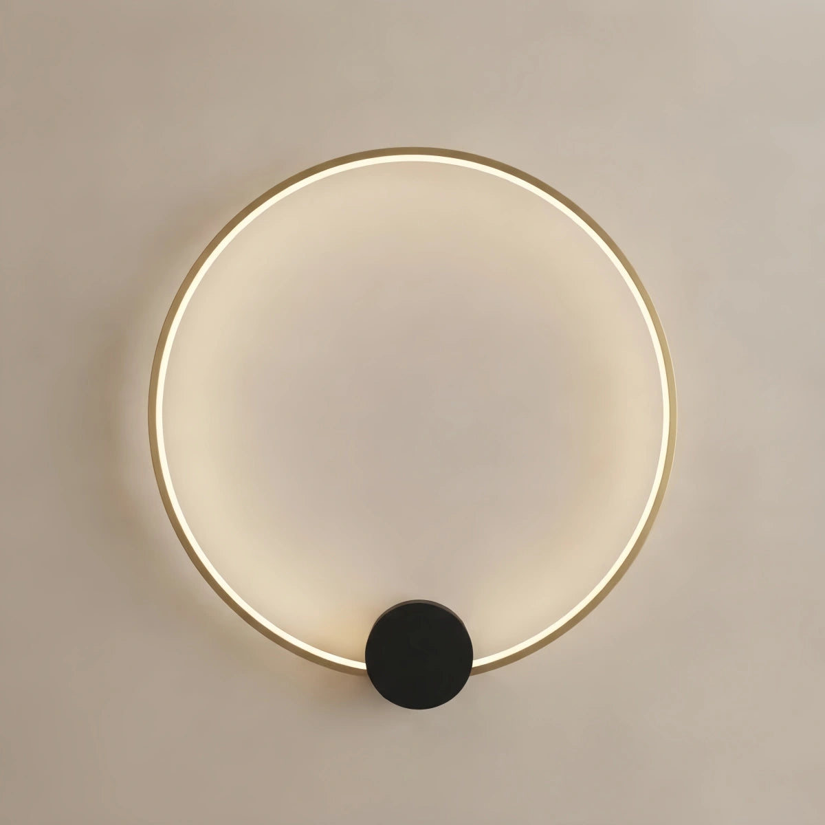 Minimalist Sun Copper Wall Light – Matte Black Adjustable Brightness for Bedroom