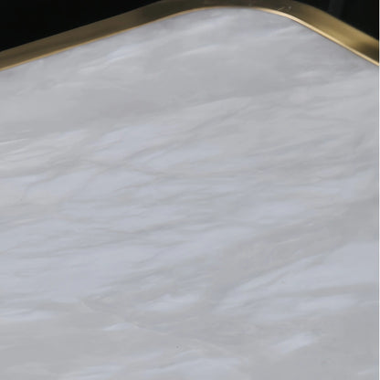 Excelis Luxury Square Alabaster Ceiling Light – Solid Brass Brushed Gold for Bedroom