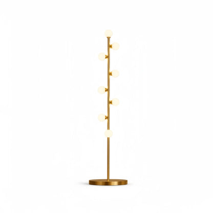 Excelis Pearl Necklace Floor Lamp – Gold Stem Staggered Bulbs Elegance Living Room