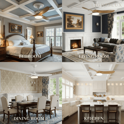 Zenno Modern Wood Ceiling Fan Light