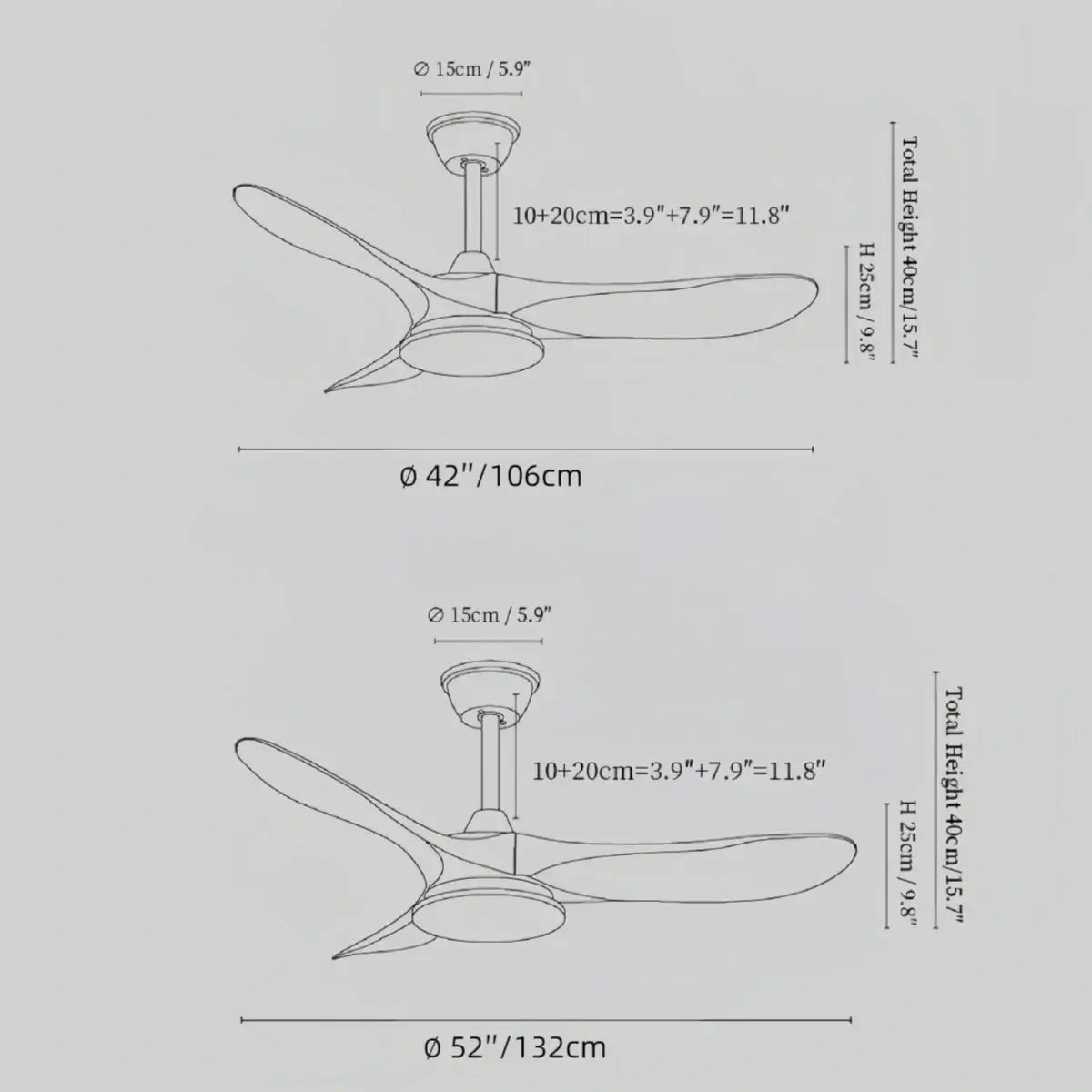 Zenno Modern Wood Ceiling Fan Light