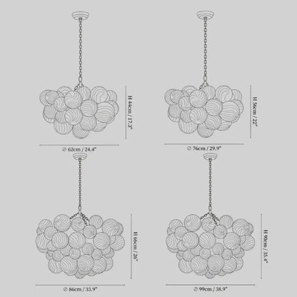Modern Chandelier – Bubble Etched Glass 