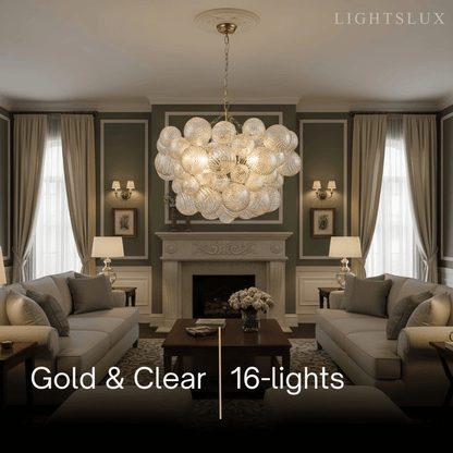 Modern Chandelier – Bubble Etched Glass 