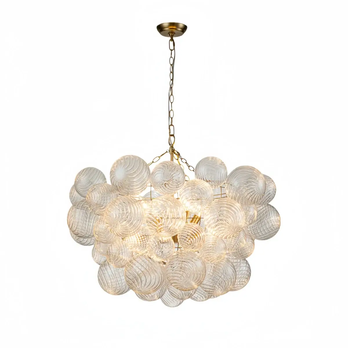 Modern Chandelier – Bubble Etched Glass 