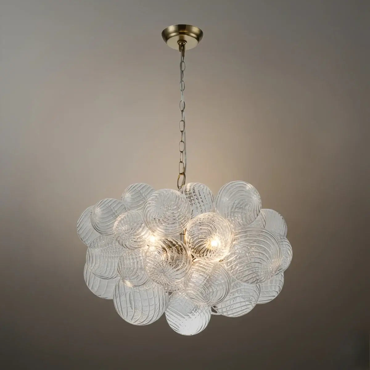 Modern Chandelier – Bubble Etched Glass 