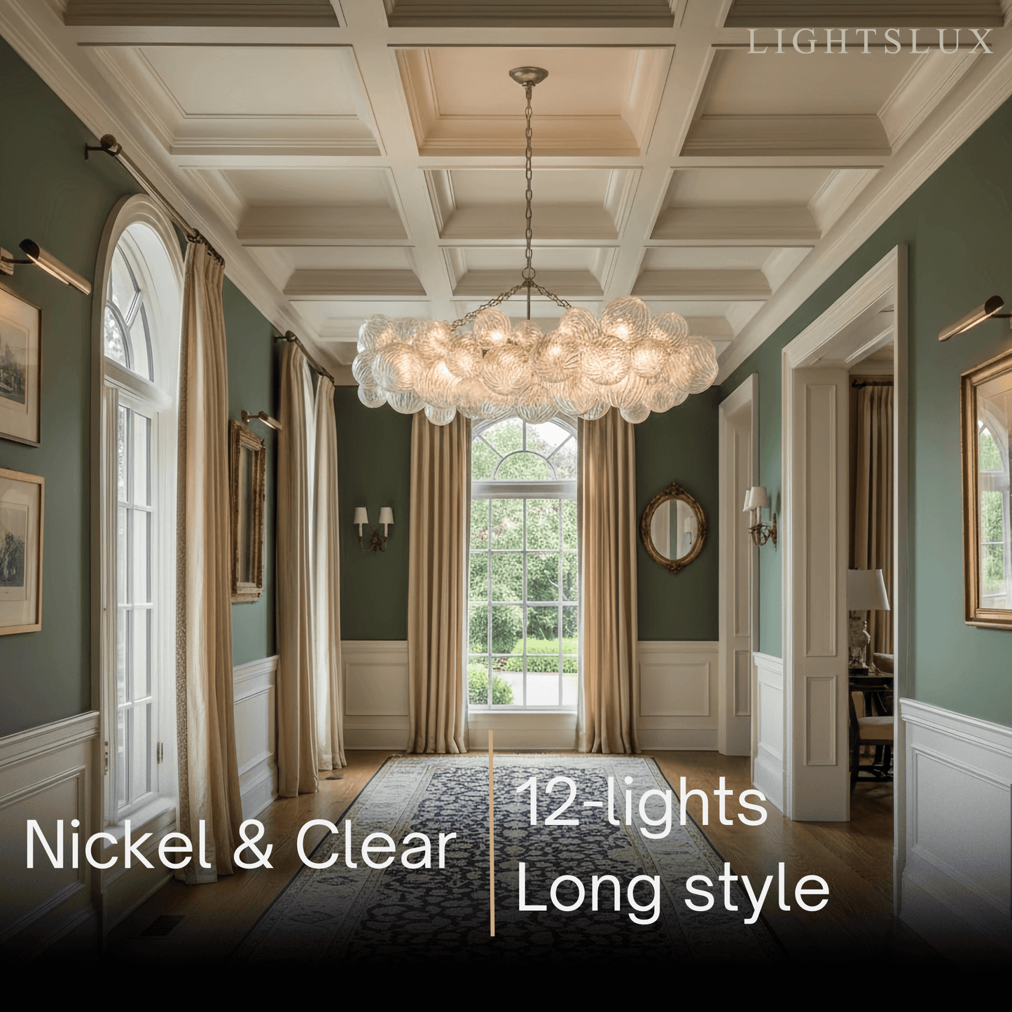 Modern Chandelier – Bubble Etched Glass 