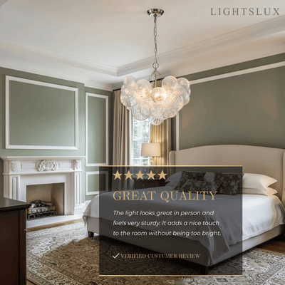 Modern Chandelier – Bubble Etched Glass 
