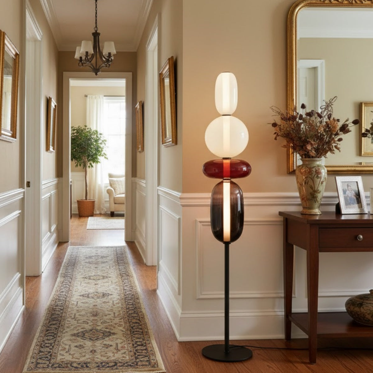 Prisma Modern Floor Lamp – Hand-Blown Crystal Interactive Design