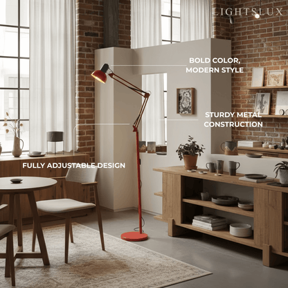 Modern Multi-Joint Floor Lamp — Adjustable Blue Red Yellow 