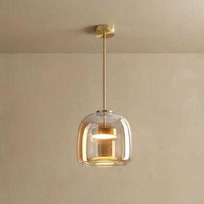Pendant Lamp — Smoked Glass & Metal Accent for Kitchen Island