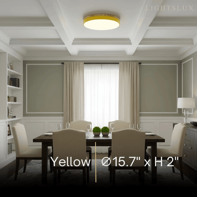 Minimalist Circular Ceiling Lamp — Wood & Matte Grey Frame 