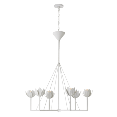 Modern Lotus Chandelier — Curved Petal Shades & Brass Frame