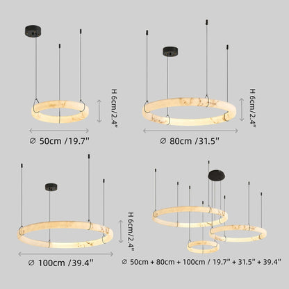 Modern Alabaster Ring Pendant Lamp 