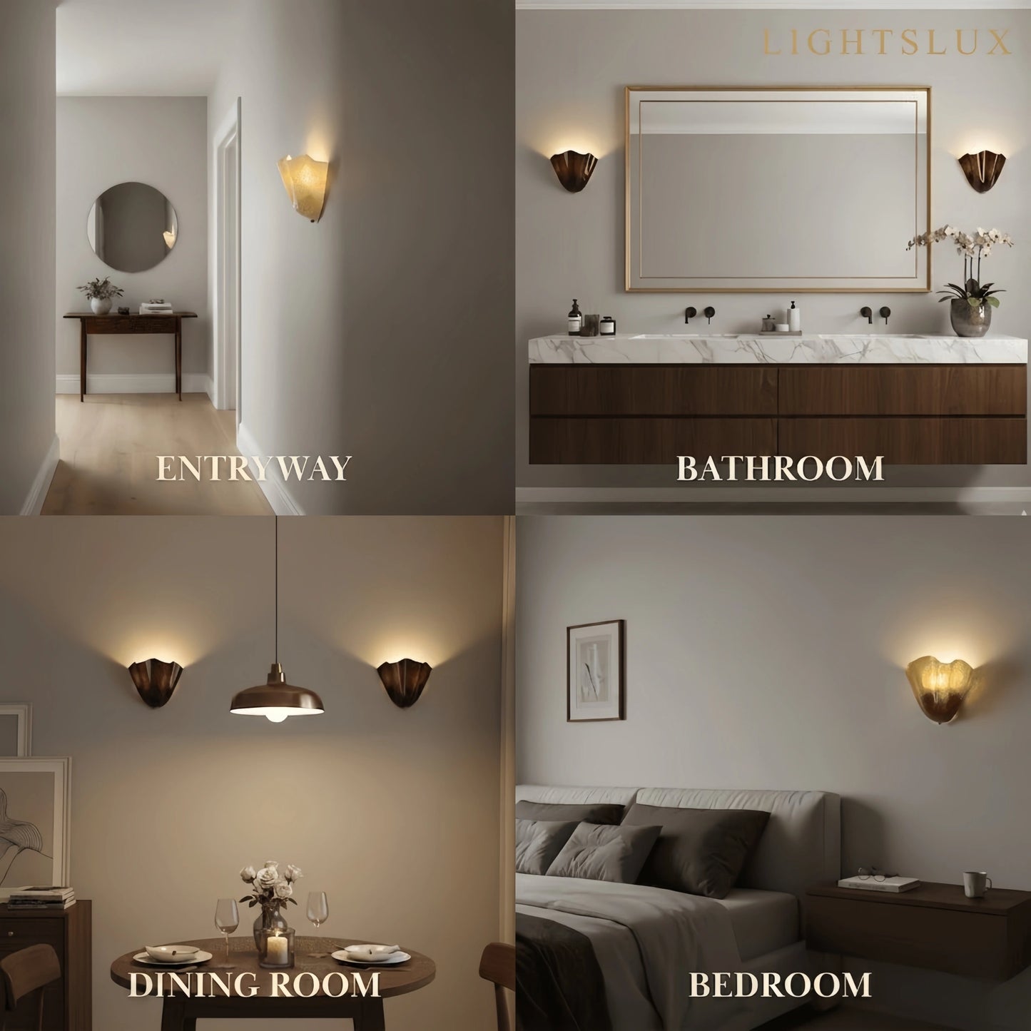 Organic Sculptural Wall Light — Petal-Form Earthy Tone