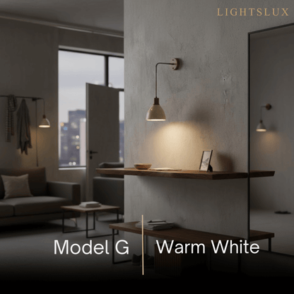 Wall Lamp — Travertine Shade Walnut Wood Socket for Bedside