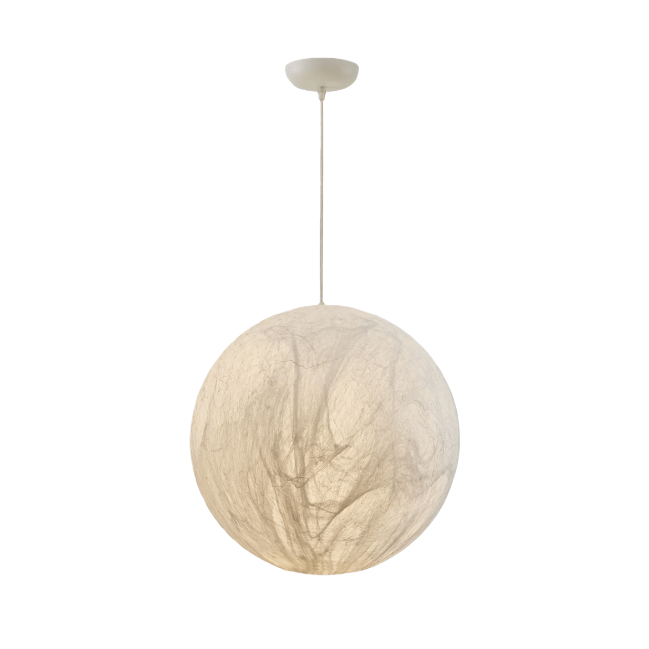 Pendant Light – Mulberry Silk White Globe Ceiling Lamp for Living Room