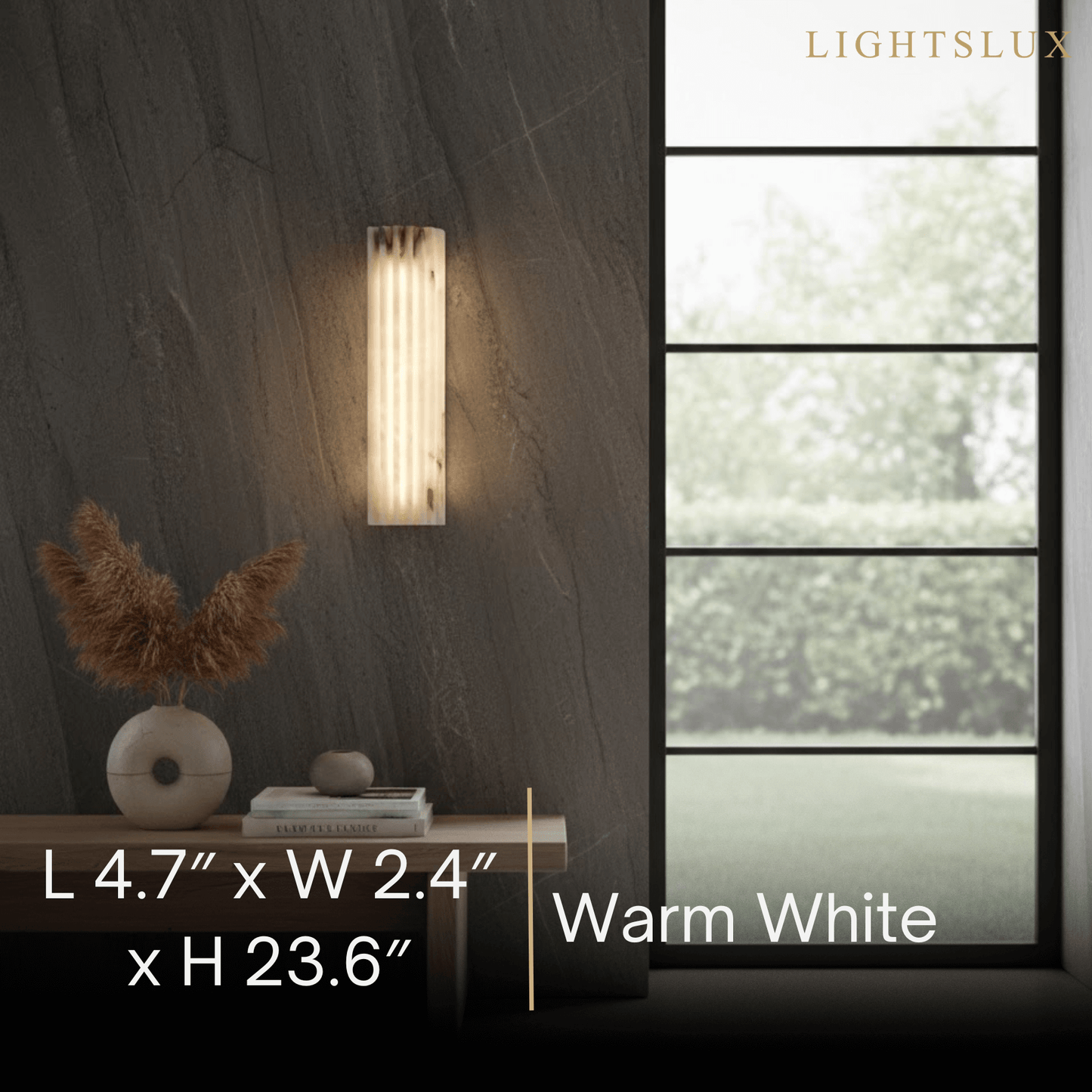 Modern Alabaster Wall Light – White Natural Stone LED Wall Lamp for Living Room