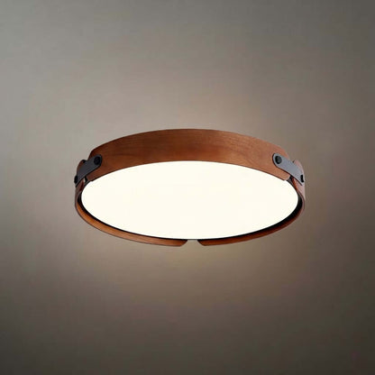 Wabi-Sabi Wood Ceiling Light – Modern LED Flush Mount Lamp 