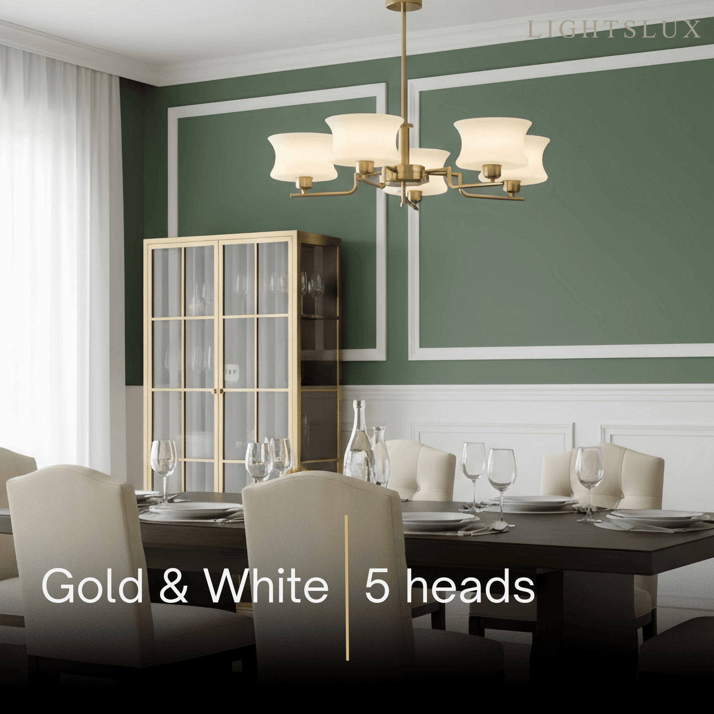 Vintage Chandelier – Gold or Chrome Glass Ceiling Light