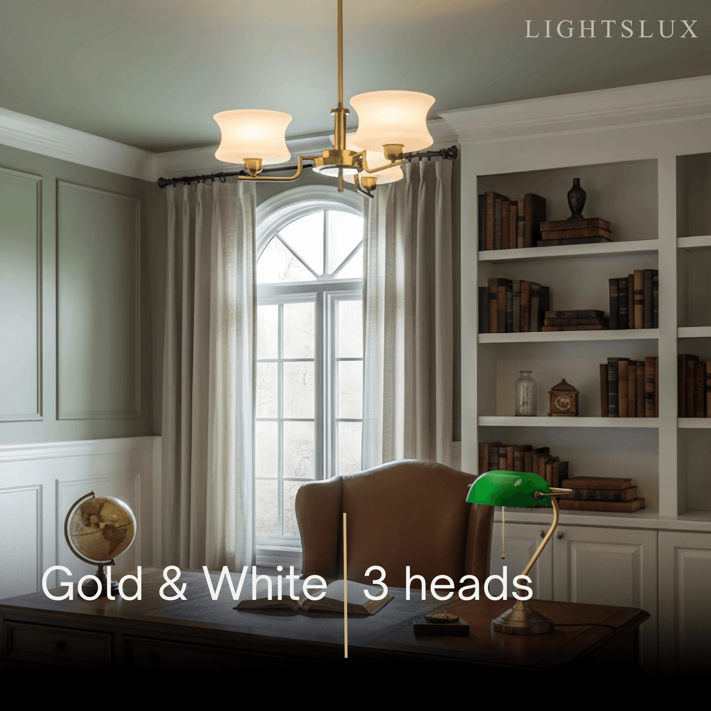 Vintage Chandelier – Gold or Chrome Glass Ceiling Light