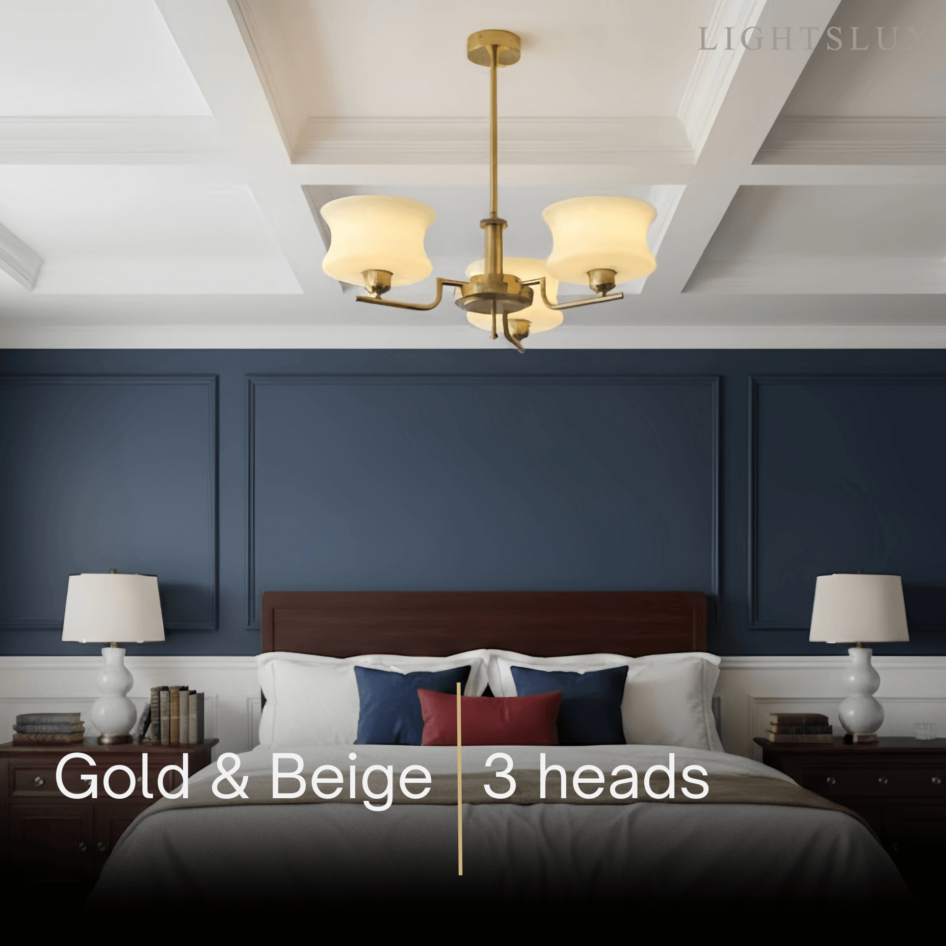 Vintage Chandelier – Gold or Chrome Glass Ceiling Light for Dining Room