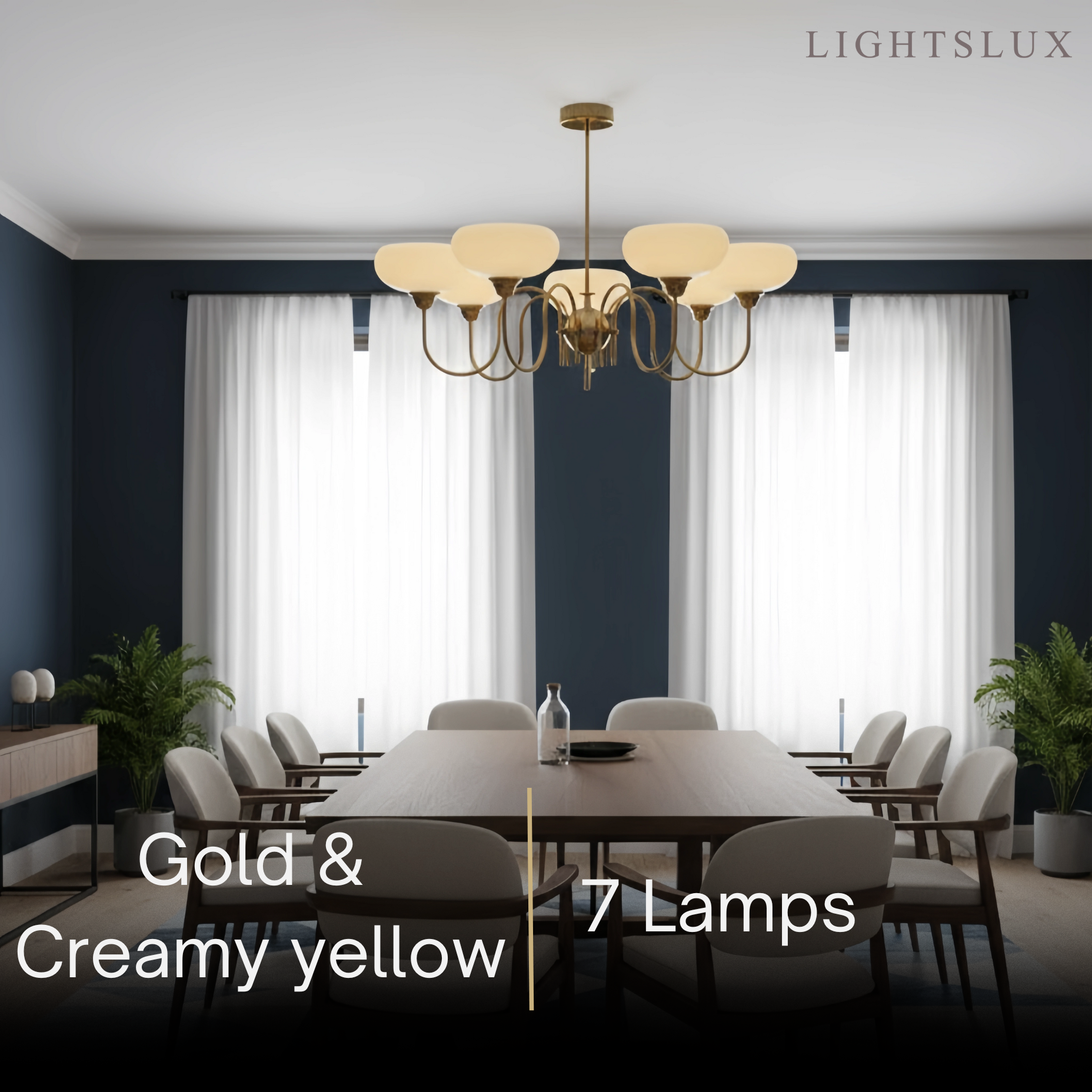 Modern Glass Chandelier – Gold or Chrome Multi-Light Ceiling Lamp
