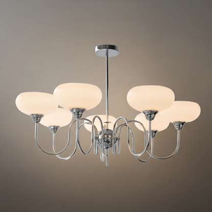 Modern Glass Chandelier – Gold or Chrome Multi-Light Ceiling Lamp