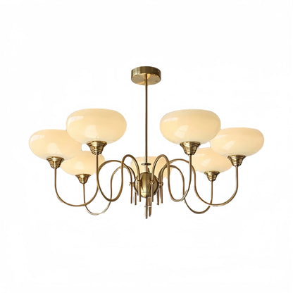 Modern Glass Chandelier – Gold or Chrome Multi-Light Ceiling Lamp